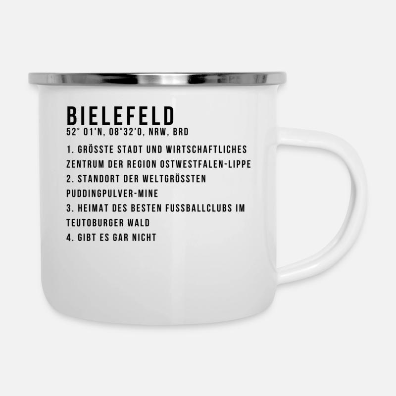 Bielefeld - Emaille-Tasse - Weiß