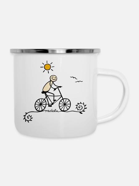 RADELN - Emaille-Tasse - Weiß