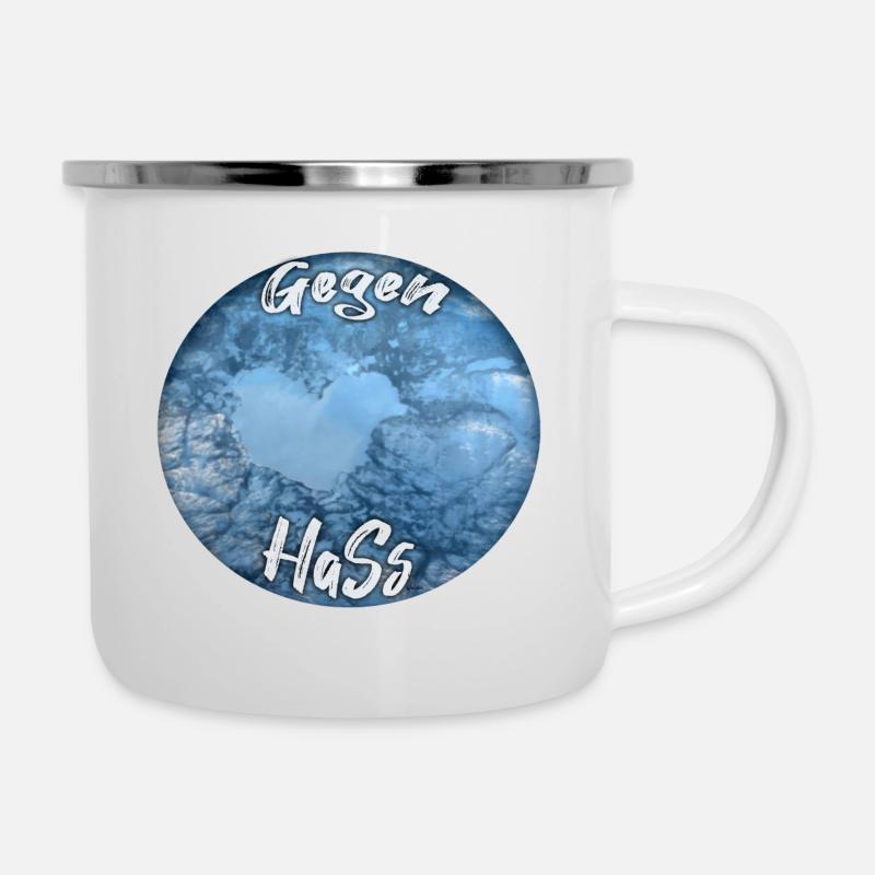Gegen Hass 2.0 - Emaille-Tasse - Weiß
