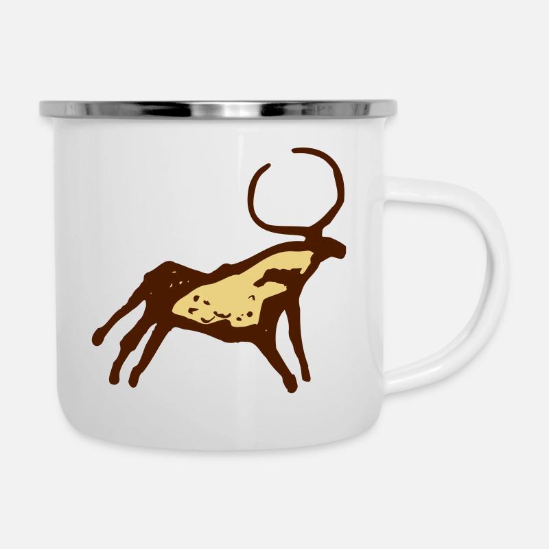 Toro Petroglyphe - Emaille-Tasse - Weiß