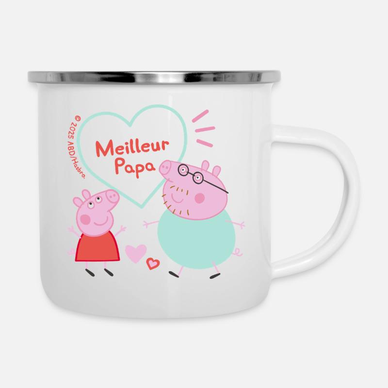 Peppa Pig Design Meilleur Papa - Emaille-Tasse - Weiß