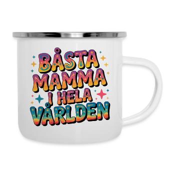 Beste Mama der Welt - Emaille-Tasse - Weiß - Rechts