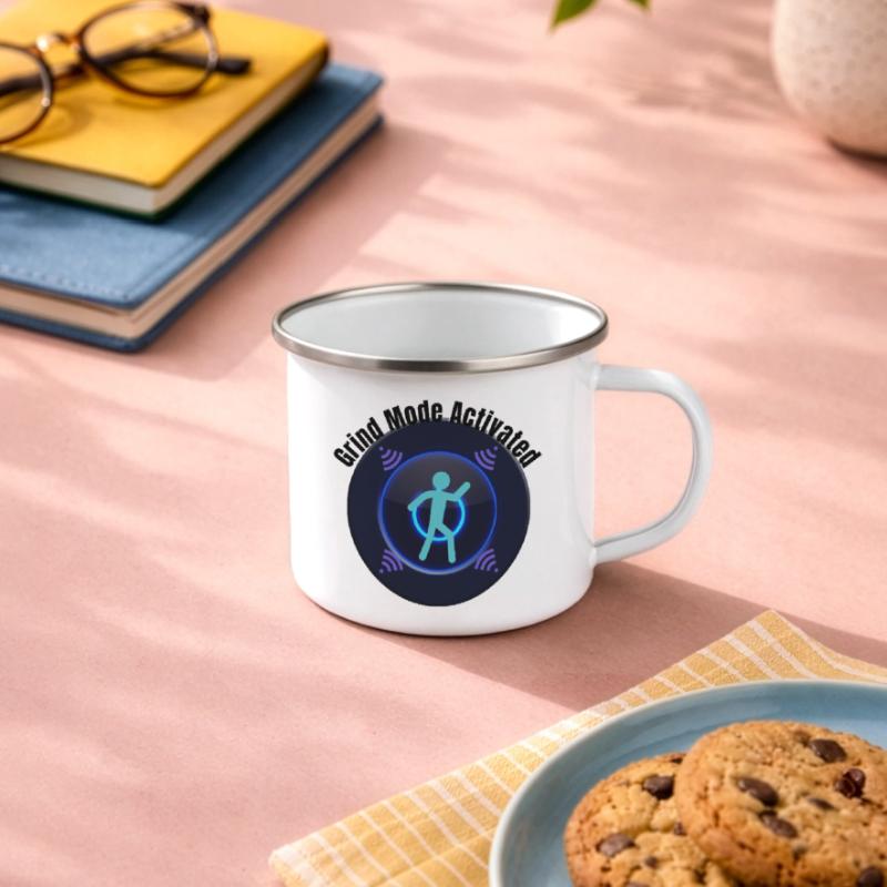 Mode grind activé – Graphique de motivation et de concentration Tasse émaillée