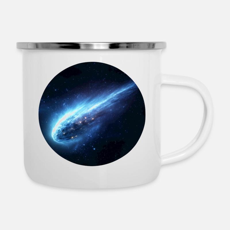 Astronomie Comète Spatiale Queue en Ligne - Tasse émaillée - blanc