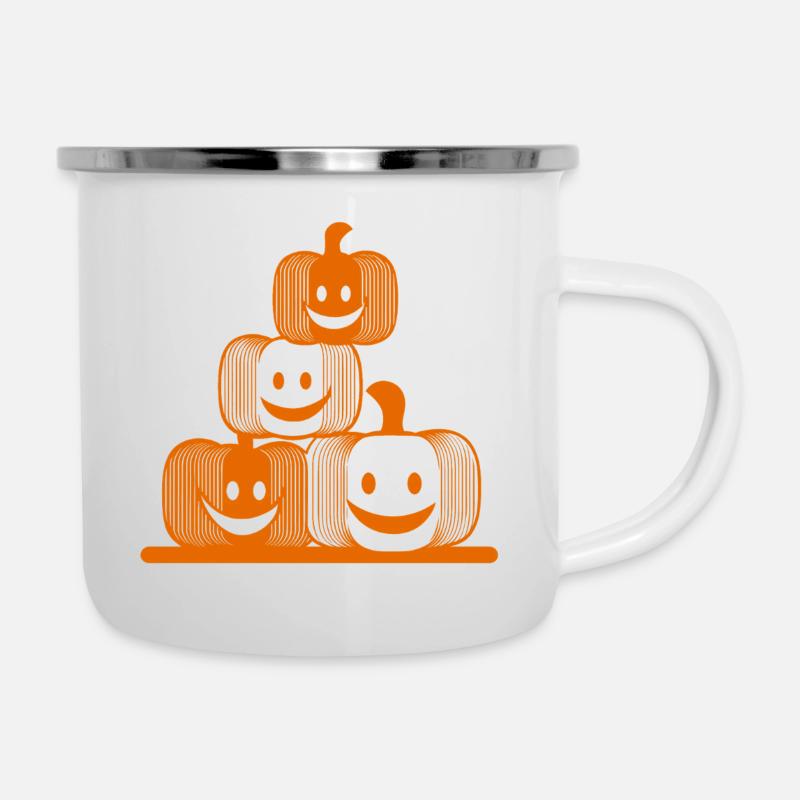 Four Laughing Pumpkins – Modern Halloween Icon - Camper Mug - white