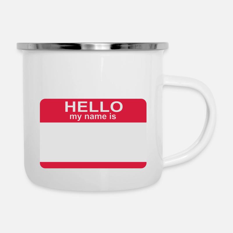 bonjour mon nom est - Tasse émaillée - blanc