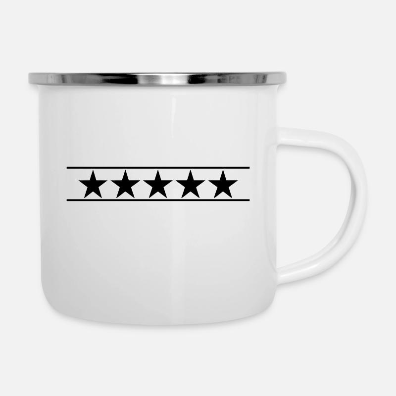 sterne - Emaille-Tasse - Weiß