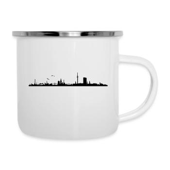 Hambourg skyline panorama - Tasse émaillée - blanc - Droite