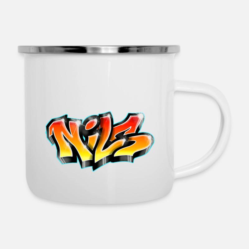 Graffiti NILS Print on everything ! - Tasse émaillée - blanc