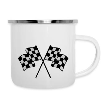 Checkered Flags 2 color - Camper Mug - white - Right