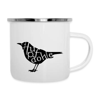 Hupfdohle - Emaille-Tasse - Weiß - Rechts
