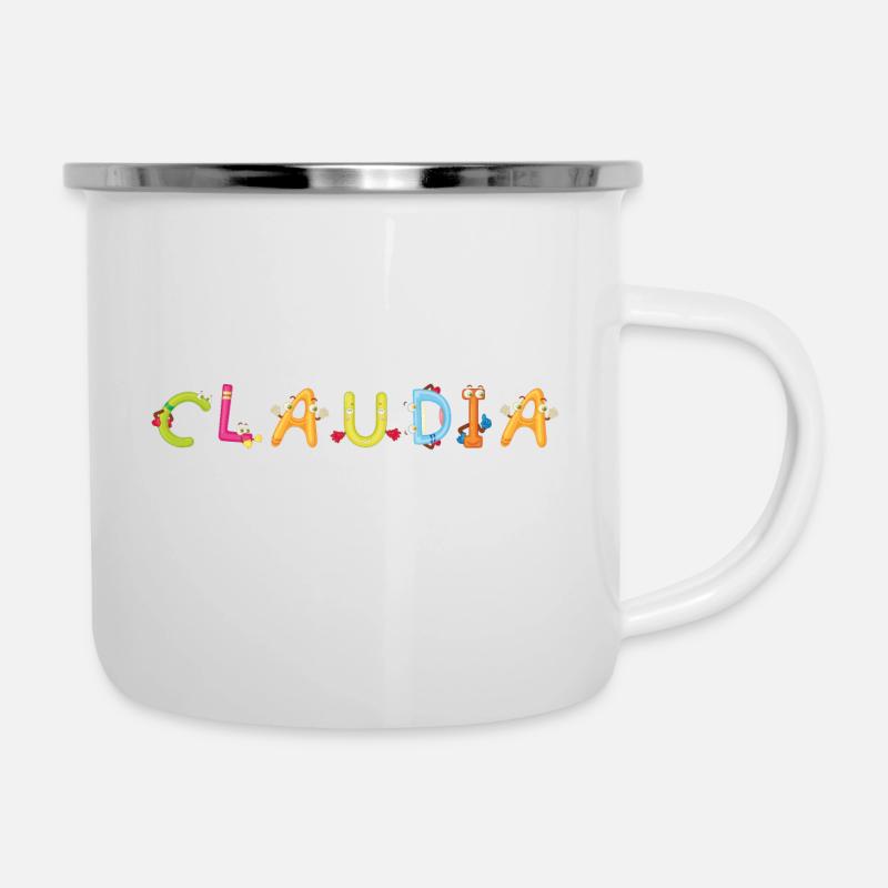 Claudia - Emaille-Tasse - Weiß