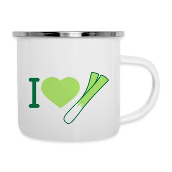 I Love Lauch - Emaille-Tasse - Weiß - Rechts