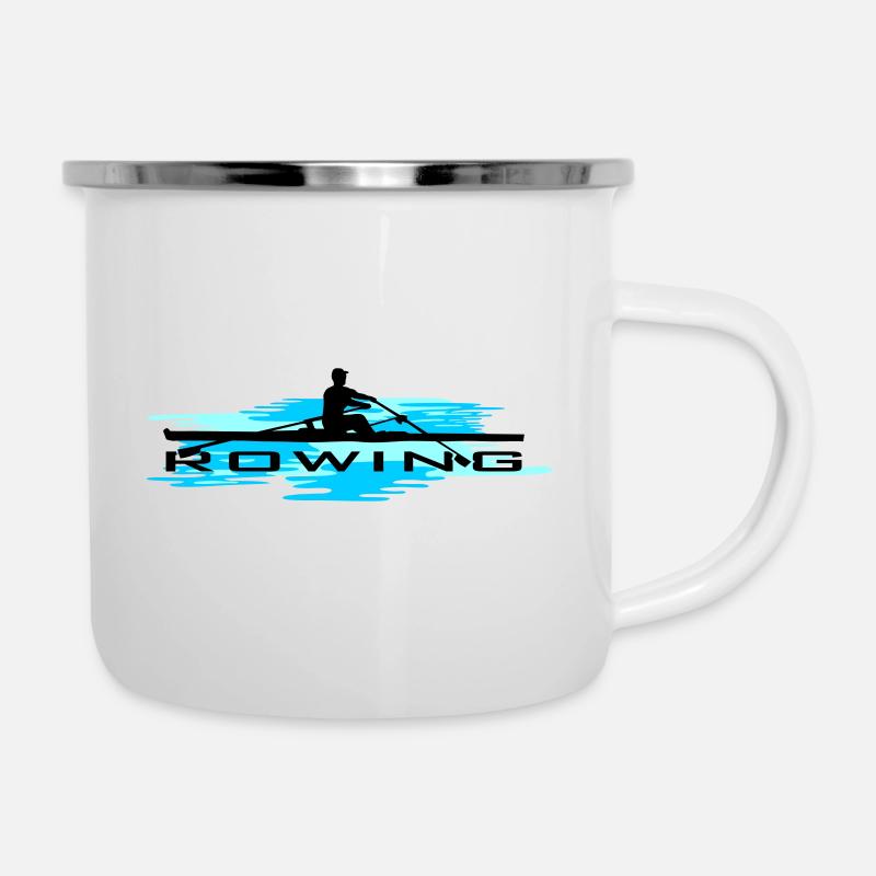 Aviron, rameur et eau - Tasse émaillée - blanc