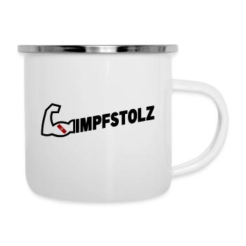 Impfstolz - Emaille-Tasse - Weiß - Rechts