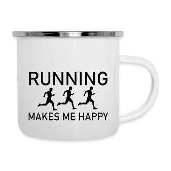 Marathon Running Run jogging - Tasse émaillée - blanc - Droite