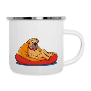 Relaxed Mastiff on Cushion Art - Camper Mug - white - Right