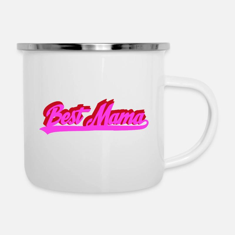 Meilleure typographie rétro Bold de Mama - Tasse émaillée - blanc