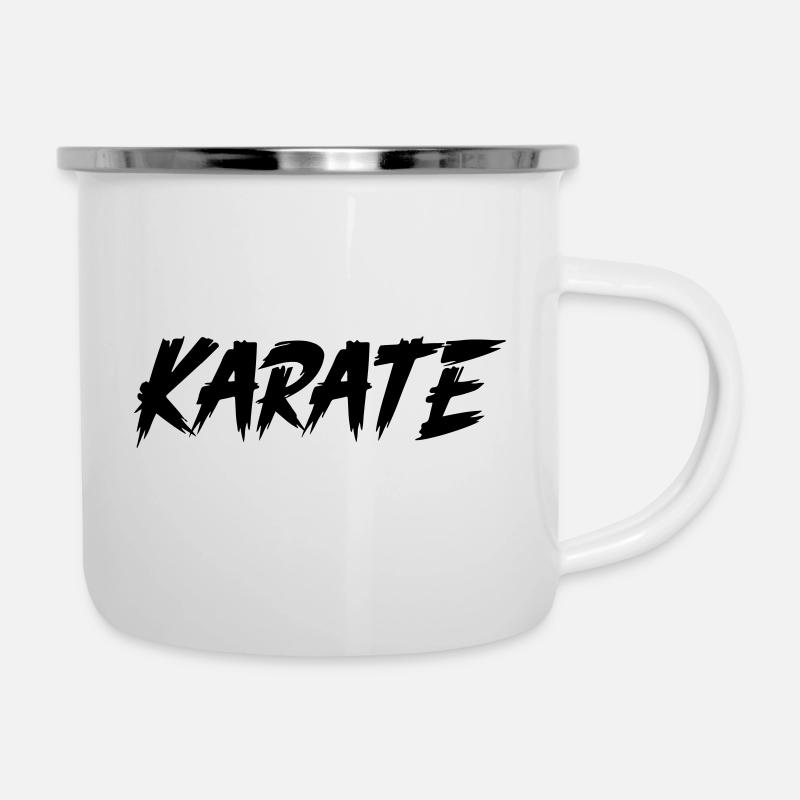 karate - Emaille-Tasse - Weiß
