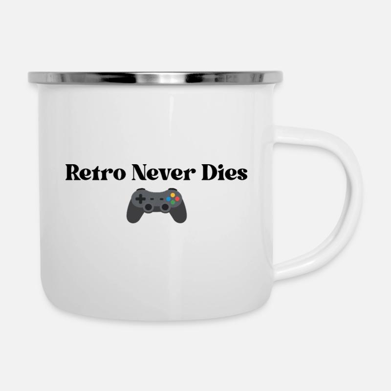 Retro Never Dies - Emaille-Tasse - Weiß