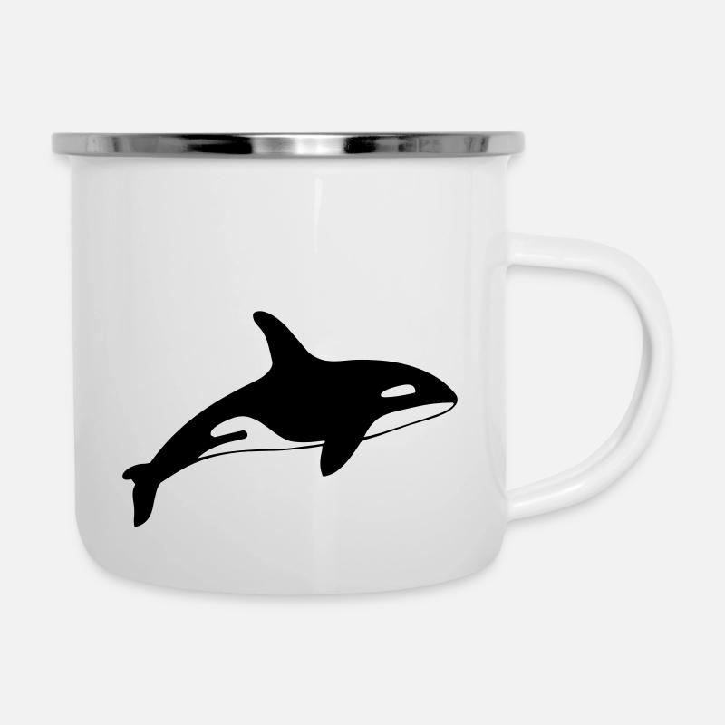 dolphin - Emaille-Tasse - Weiß