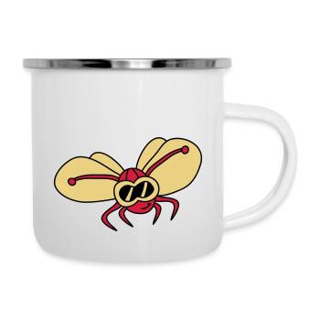 butterfly_pilot_3c - Tasse émaillée - blanc - Droite