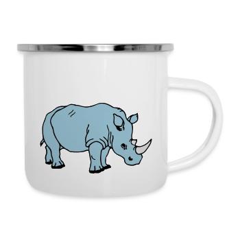 rhinoceros - Emaille-Tasse - Weiß - Rechts