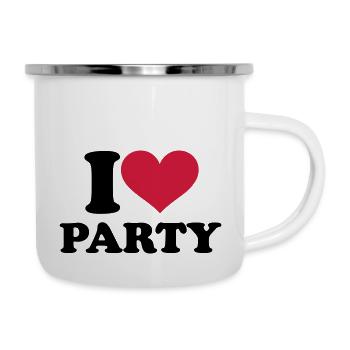 Party - Emaille-Tasse - Weiß - Rechts