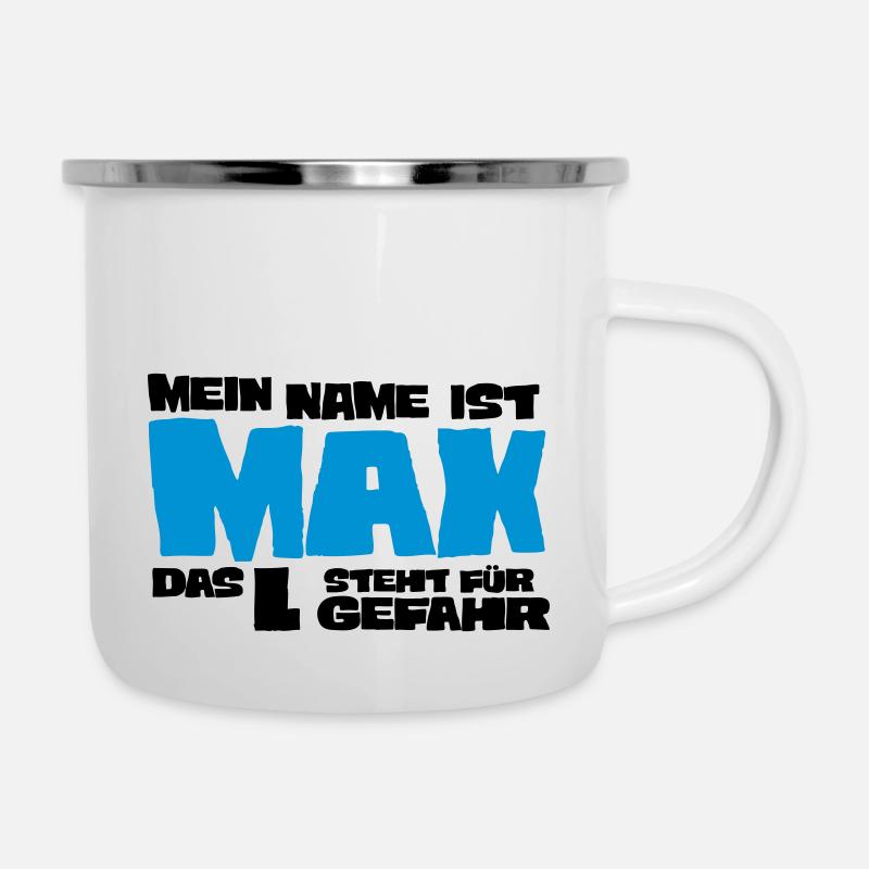 max - Emaille-Tasse - Weiß