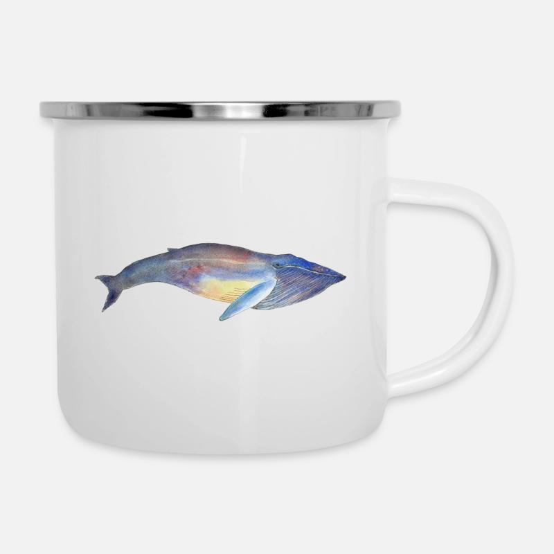 Buckelwal - Buckelwal Nr. 2 - Emaille-Tasse - Weiß