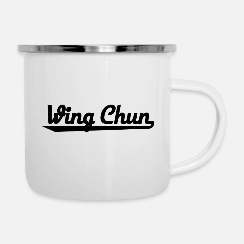 Wing Chun - Emaille-Tasse - Weiß