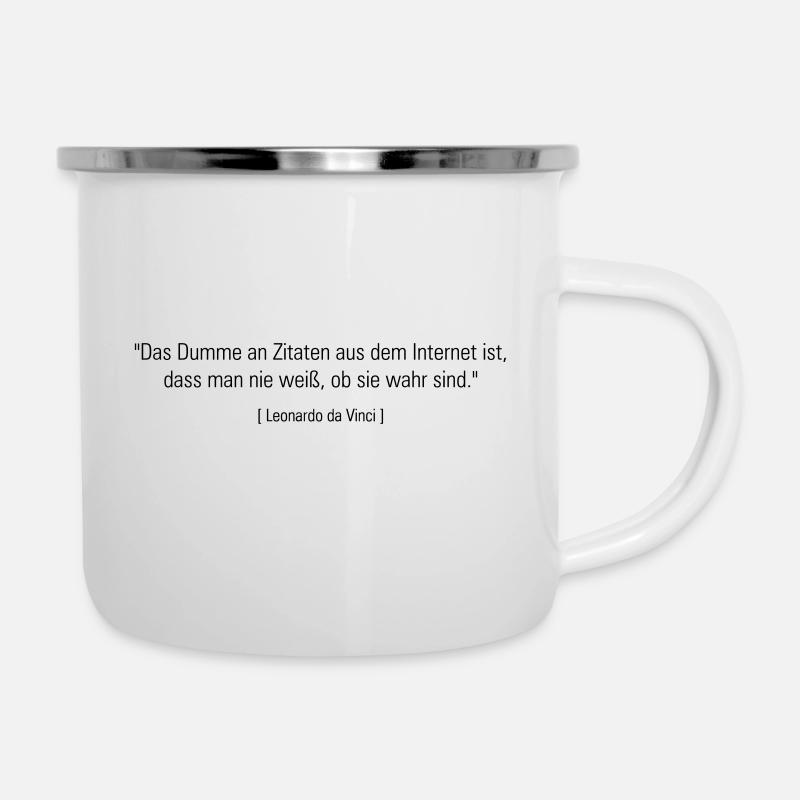 zitate - Emaille-Tasse - Weiß