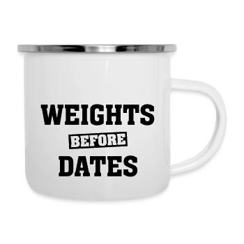 Weights Before Dates - Camper Mug - white - Right