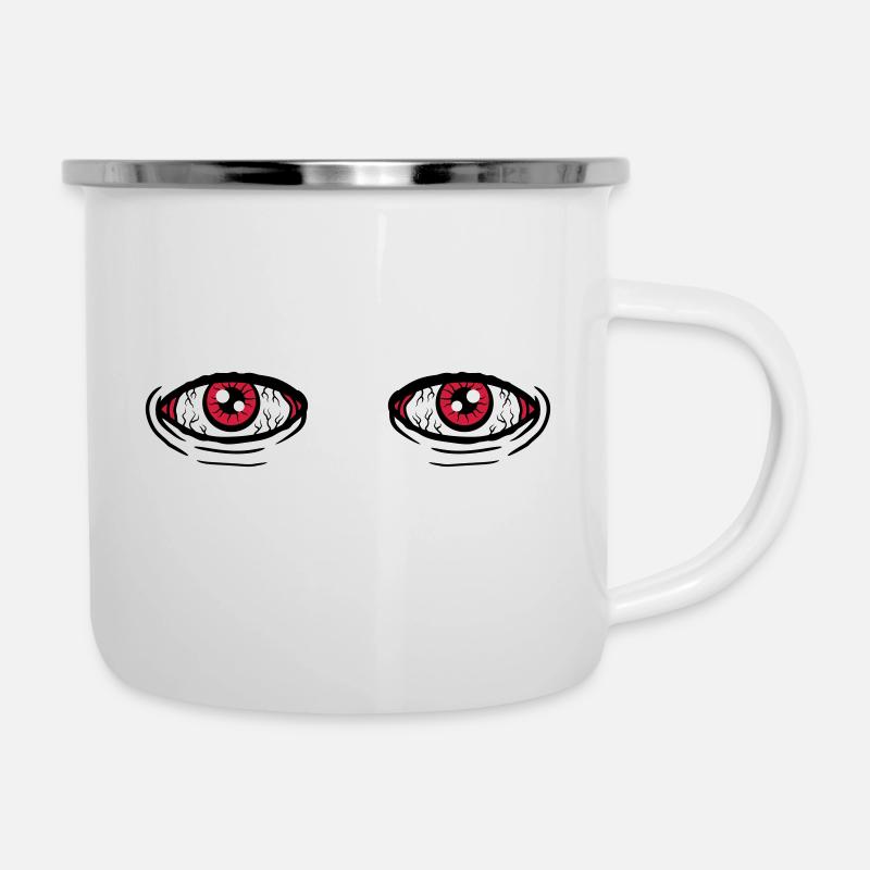 2 grandi occhi - Tazza smaltata - bianco