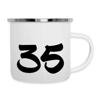 35 - Emaille-Tasse - Weiß - Rechts