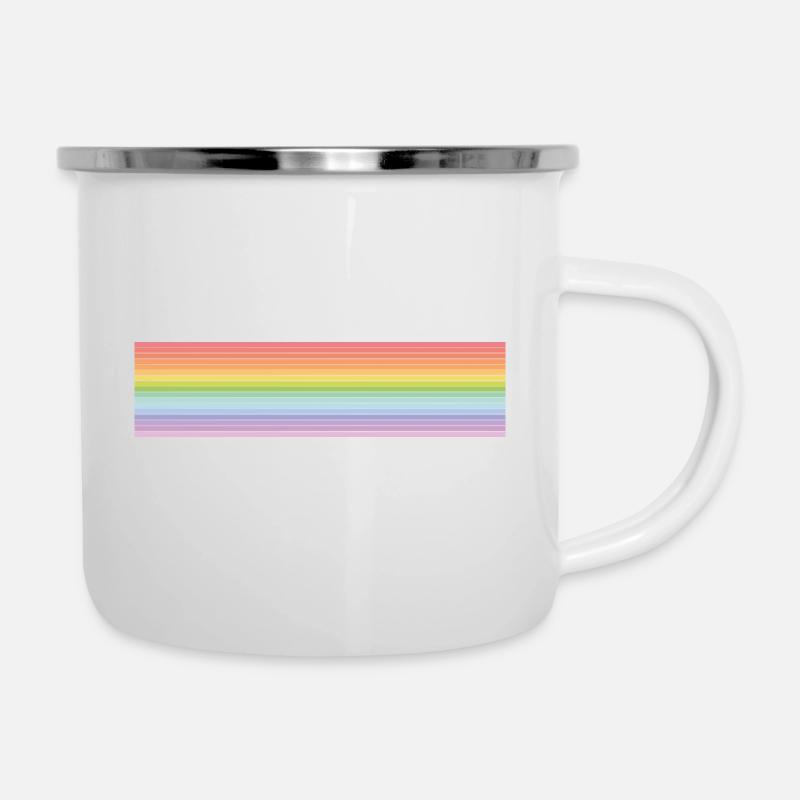 Pastel Blend Rainbow Stripes - Camper Mug - white