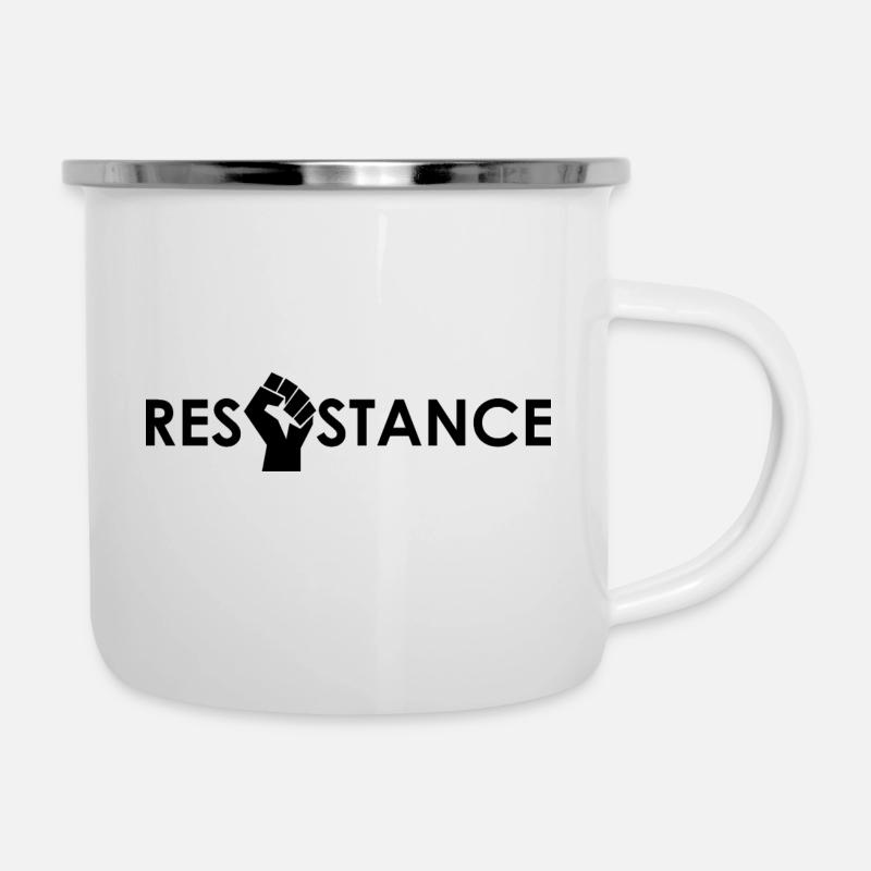 Resistance Faust Widerstand - Emaille-Tasse - Weiß