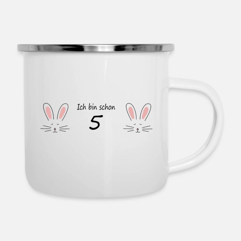 Ich bin schon 5 - Emaille-Tasse - Weiß