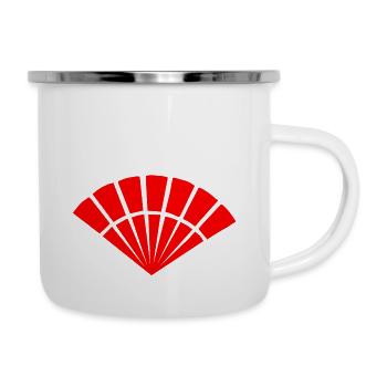 Japanisches Symbol, Fächer - Emaille-Tasse - Weiß - Rechts
