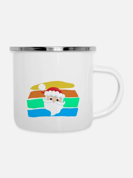 Weihnachtsmann - Emaille-Tasse - Weiß
