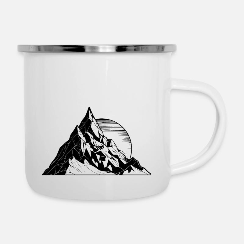 Berge - Emaille-Tasse - Weiß