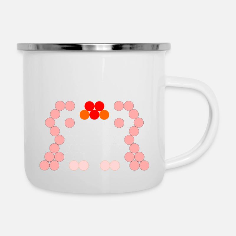 Pinguinpaar rosa - Emaille-Tasse - Weiß
