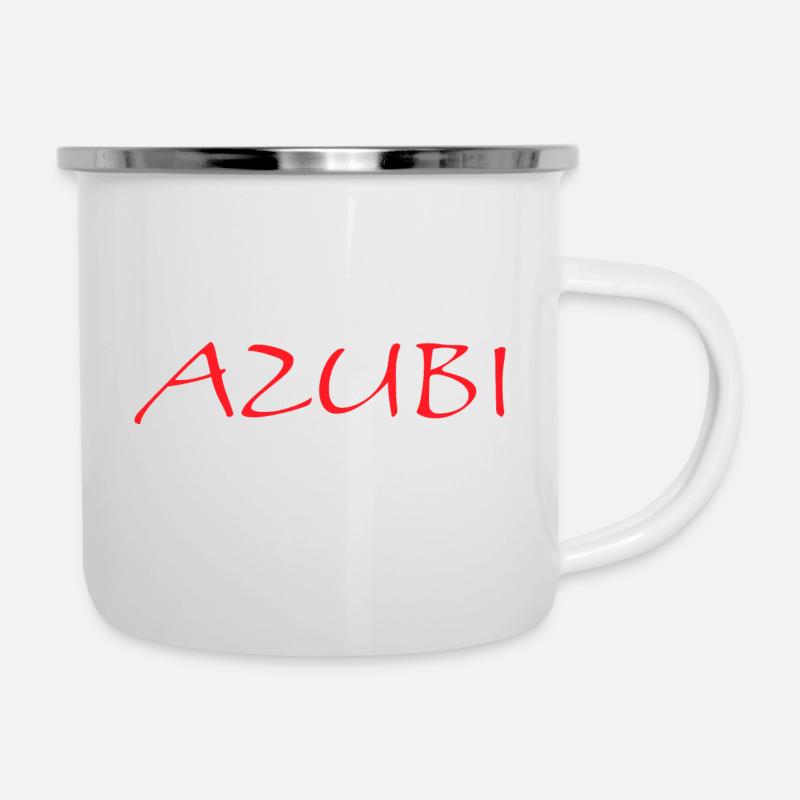 Azubi Tshirt 3 23 rot - Emaille-Tasse - Weiß