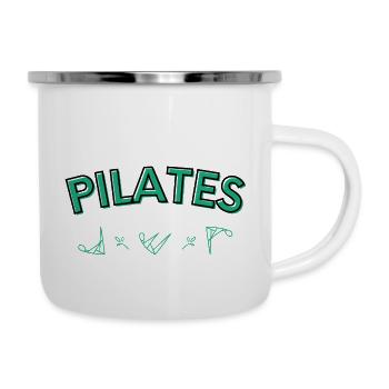 Pilates Verschiedene Positionen - Emaille-Tasse - Weiß - Rechts
