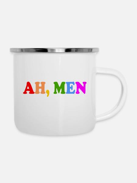Ah men - Emaille-Tasse - Weiß