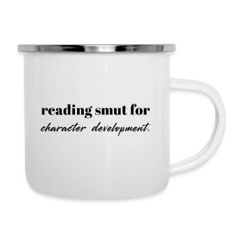 Reading Smut – BookTok Quote Design - Emaille-Tasse - Weiß - Rechts