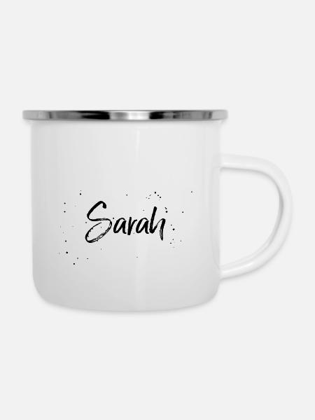 Sarah - Emaille-Tasse - Weiß