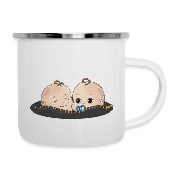 Twins Baby Pacifier Gift Baby Belly - Camper Mug - white - Right
