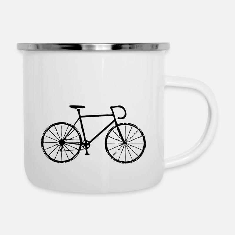 Maillot jaune * Vélo de course * Vélo de course - Tasse émaillée - blanc