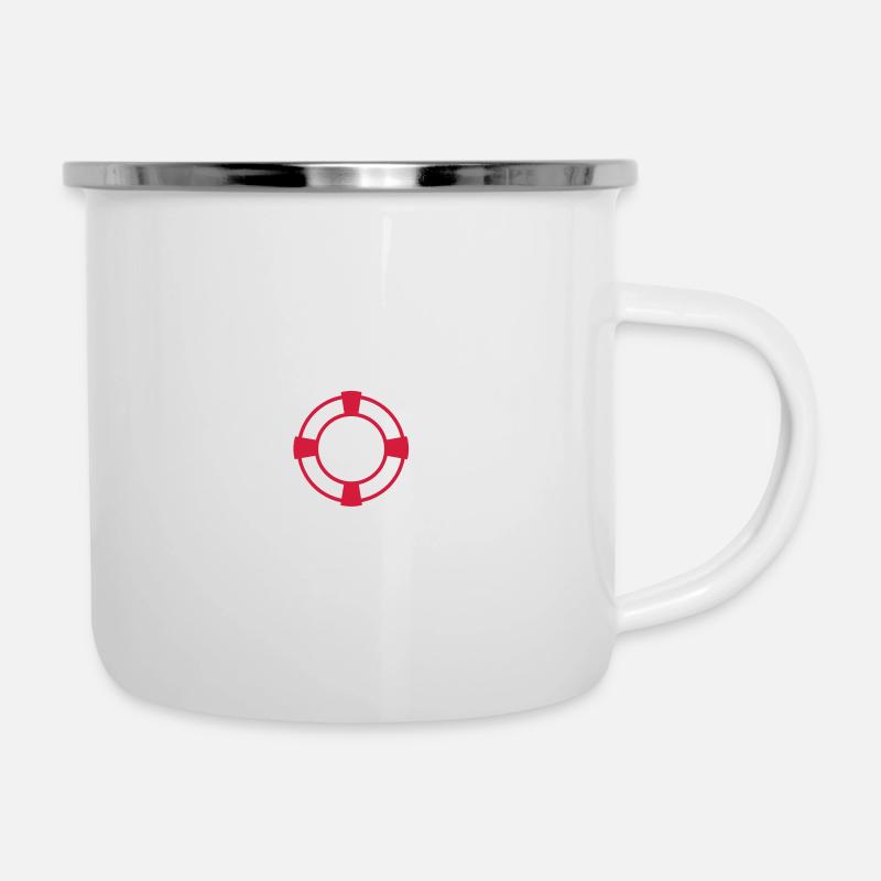 lifeguard - Emaille-Tasse - Weiß